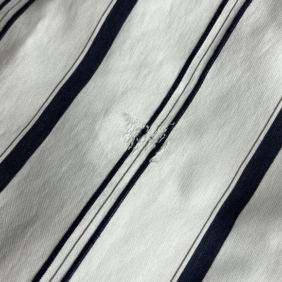 Vince Donny White Blue Stripe Wide Leg Belted Pants - Picture 10 of 11